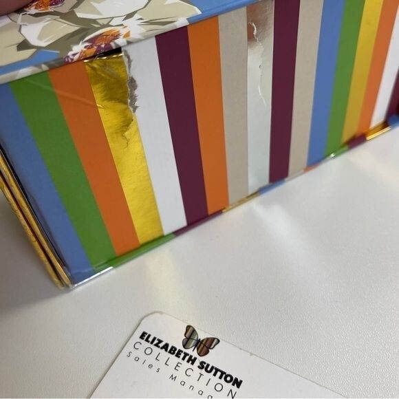 NIB Elizabeth Sutton Collection Cheetah Clutch Acrylic Purse Glitter Multi Color - Picture 12 of 12